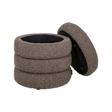 Pouf und Fußhocker Adele in brown chunky, 50x50x48 cm von Richmond Interiors – Bild 2