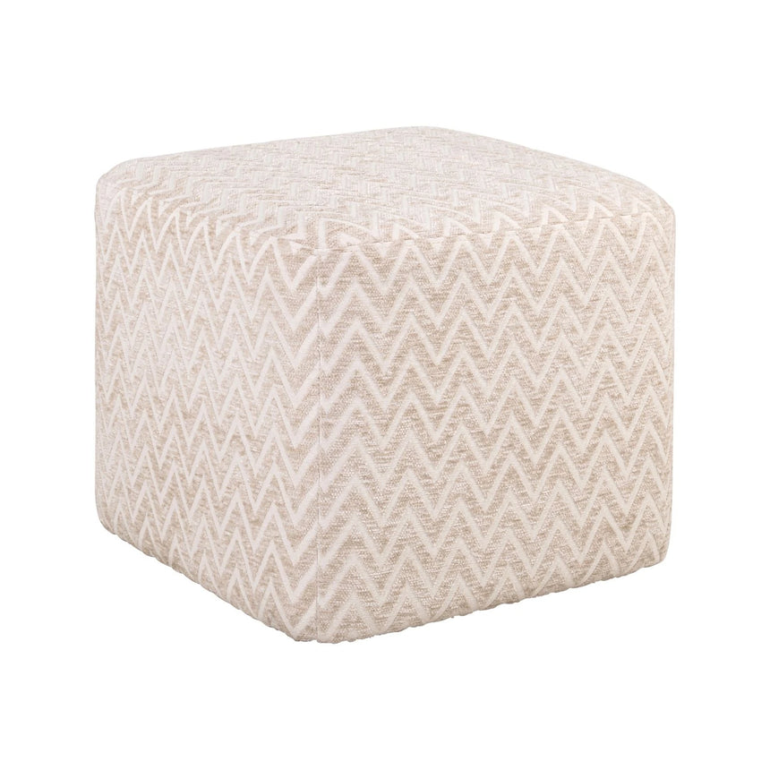 Pouf und Fußhocker Ciela in beige chevron, 51x51x43 cm von Richmond Interiors – Bild 1