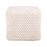 Pouf und Fußhocker Ciela in beige chevron, 51x51x43 cm von Richmond Interiors – Bild 3