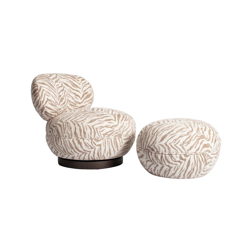 Pouf und Fußhocker Jace in beige tiger, 64x64x41 cm von Richmond Interiors – Bild 3