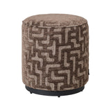 Pouf und Fußhocker Lexie in brown labyrinth, 45x45x47 cm von Richmond Interiors – Bild 1