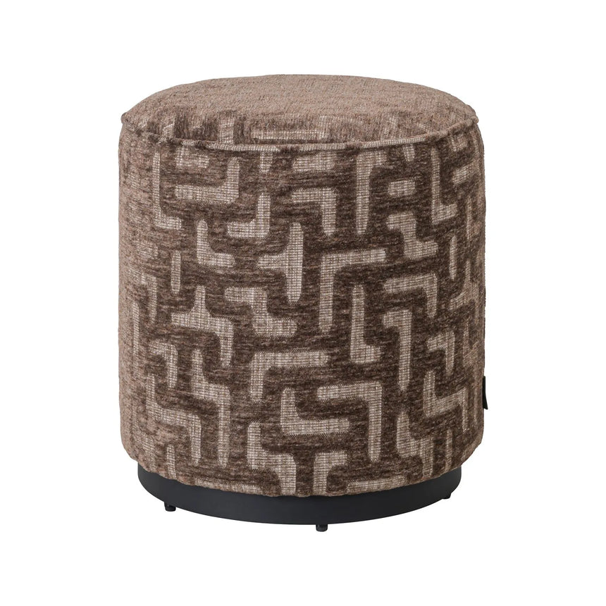 Pouf und Fußhocker Lexie in brown labyrinth, 45x45x47 cm von Richmond Interiors – Bild 1