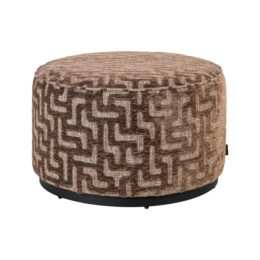 Pouf und Fußhocker Lexie in brown labyrinth, 70x70x42 cm von Richmond Interiors – Bild 1