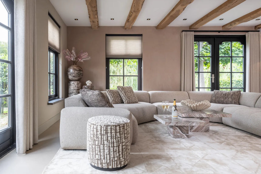 Pouf und Fußhocker Lexie in creme, 45x45x47 cm von Richmond Interiors – Bild 6