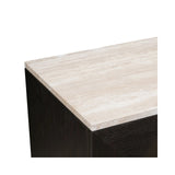 Schrank Claremont mit Eichenfurnier und Travertin in braun, 95x46x139 cm von Richmond Interiors – Bild 7