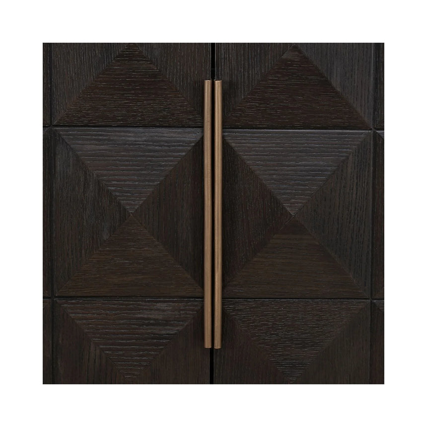 Schrank Claremont mit Eichenfurnier und Travertin in braun, 95x46x139 cm von Richmond Interiors – Bild 8