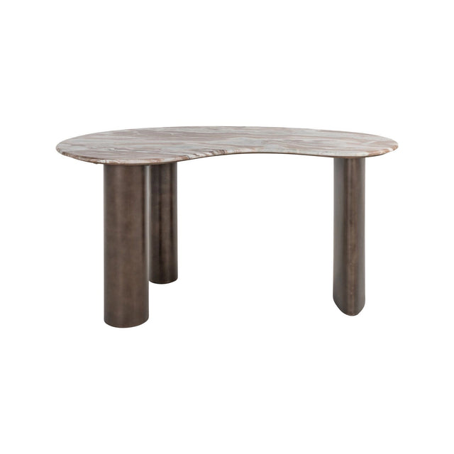 Schreibtisch Brando aus Toronto-Marmor und Edelstahl in Blush beige, 160x80x75 cm von Richmond Interiors – Bild 2