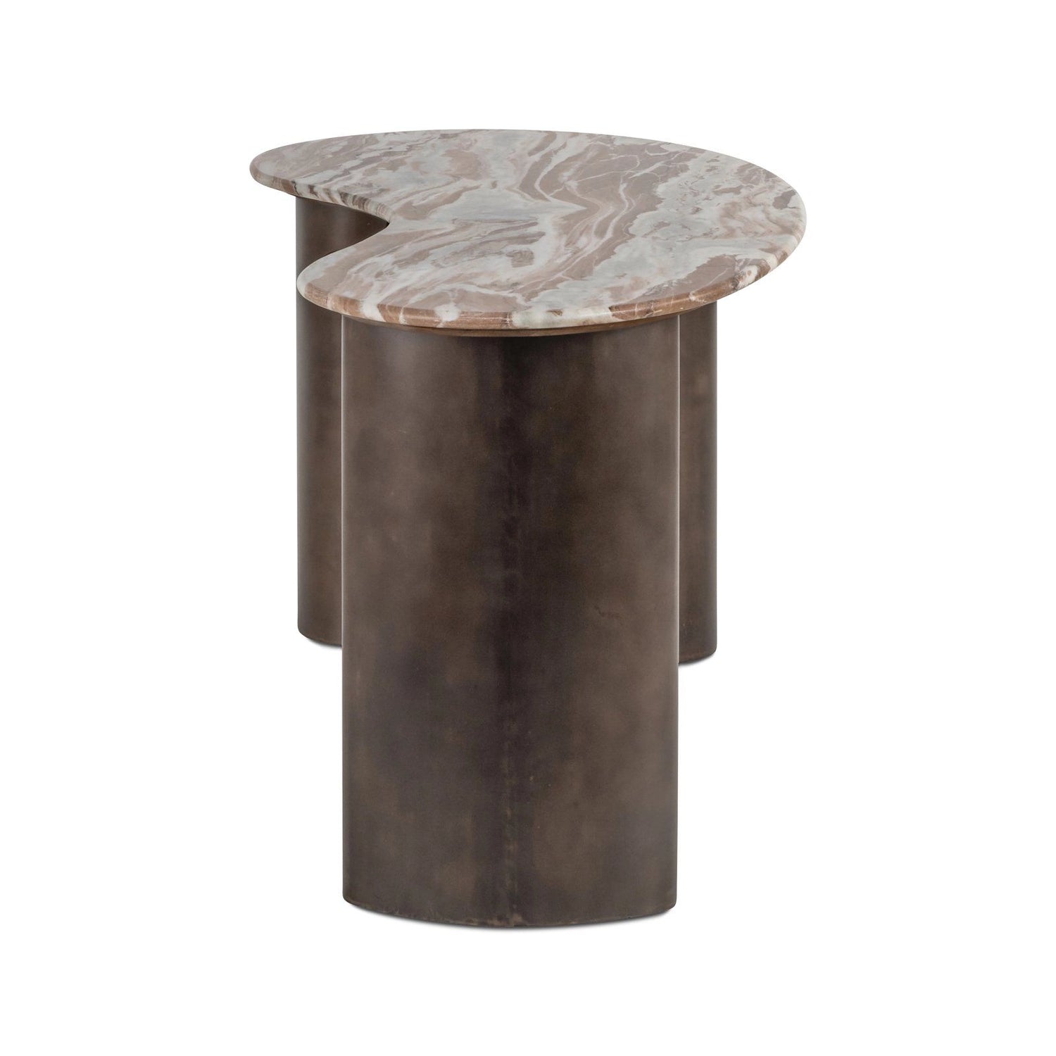 Schreibtisch Brando aus Toronto-Marmor und Edelstahl in Blush beige, 160x80x75 cm von Richmond Interiors – Bild 3