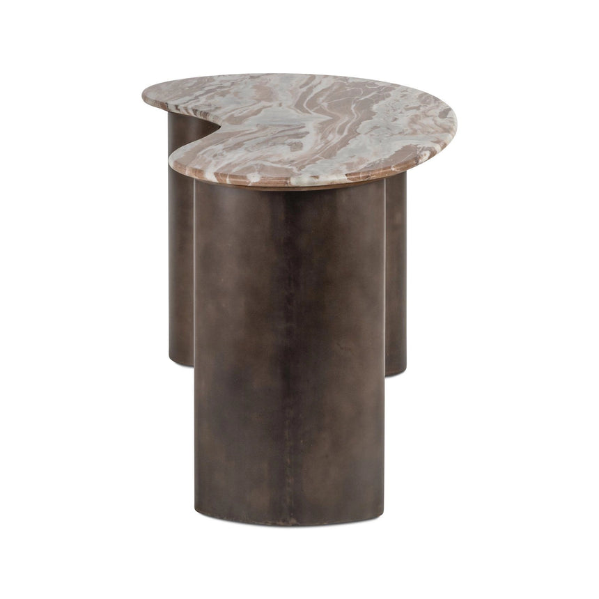 Schreibtisch Brando aus Toronto-Marmor und Edelstahl in Blush beige, 160x80x75 cm von Richmond Interiors – Bild 3