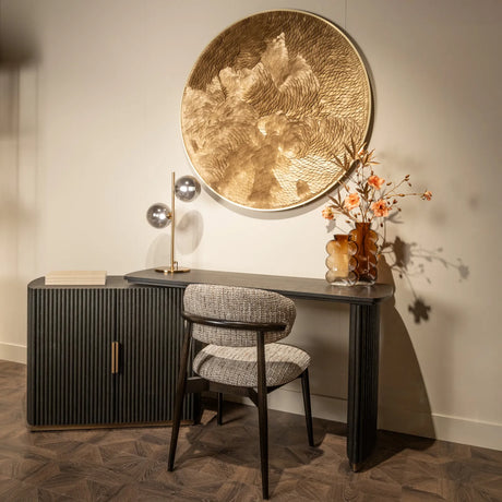 Schreibtisch Cambon mit Eichenholz und Eichenfurnier in dark coffee, 134x45x77 cm von Richmond Interiors – Bild 12