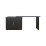 Schreibtisch Cambon mit Eichenholz und Eichenfurnier in dark coffee, 134x45x77 cm von Richmond Interiors – Bild 9