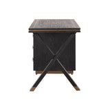 Schreibtisch Hunter aus Eichenfurnier und Metall in schwarz mit rustikaler Optik, 150x60x76 cm von Richmond Interiors – Bild 3