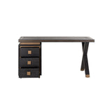 Schreibtisch Hunter aus Eichenfurnier und Metall in schwarz mit rustikaler Optik, 150x60x76 cm von Richmond Interiors – Bild 5