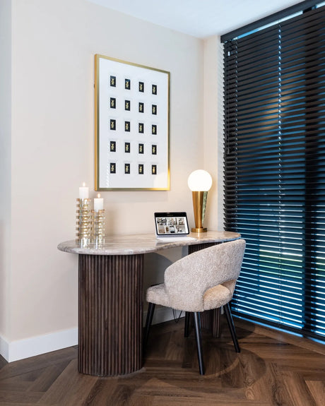 Schreibtisch Rashford aus Toronto-Marmor in Blush beige, 150x74x76 cm von Richmond Interiors – Bild 7