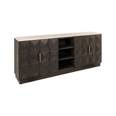 Sideboard Claremont braun mit 4-Türen und 2-Regalen, 225x46 cm von Richmond Interiors – Produktbild 1
