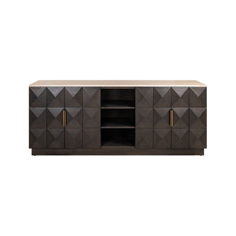 Sideboard Claremont braun mit 4-Türen und 2-Regalen, 225x46 cm von Richmond Interiors – Produktbild 2
