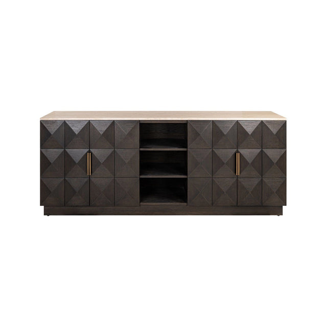 Sideboard Claremont braun mit 4-Türen und 2-Regalen, 225x46 cm von Richmond Interiors – Produktbild 2