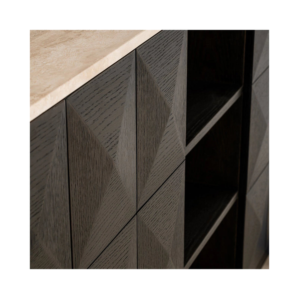 Sideboard Claremont braun mit 4-Türen und 2-Regalen, 225x46 cm von Richmond Interiors – Produktbild 5