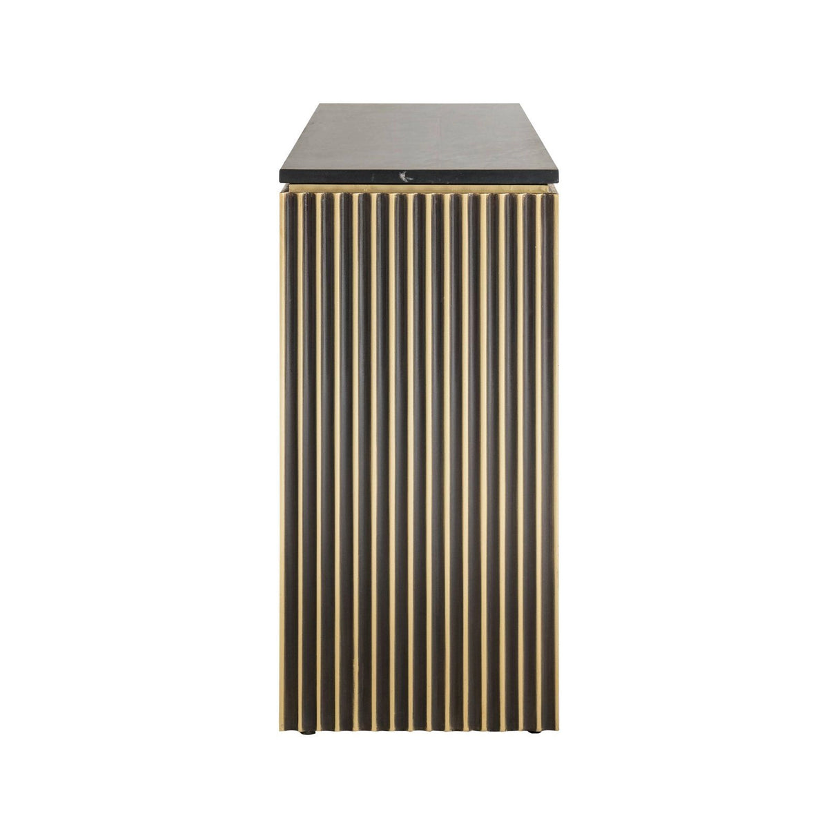 Sideboard Les Arcs aus Marmor mit Messingbeschlägen in brushed gold, 160x40x81 cm von Richmond Interiors – Produktbild 2