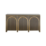 Sideboard Les Arcs aus Marmor mit Messingbeschlägen in brushed gold, 160x40x81 cm von Richmond Interiors – Produktbild 3