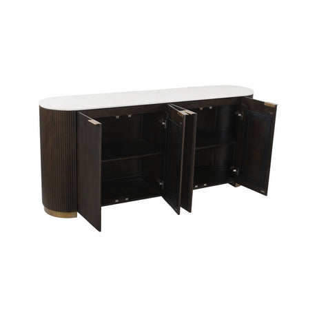 Sideboard Mayfield aus Mangoholz und Marmor in dunkelbraun, 180x42x80 cm von Richmond Interiors – Produktbild 3