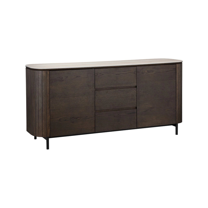 Sideboard Ritz aus Eichenfurnier in dunkelbraun, 179,5x44,5x80 cm von Richmond Interiors – Produktbild 1