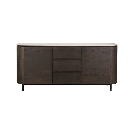 Sideboard Ritz aus Eichenfurnier in dunkelbraun, 179,5x44,5x80 cm von Richmond Interiors – Produktbild 2