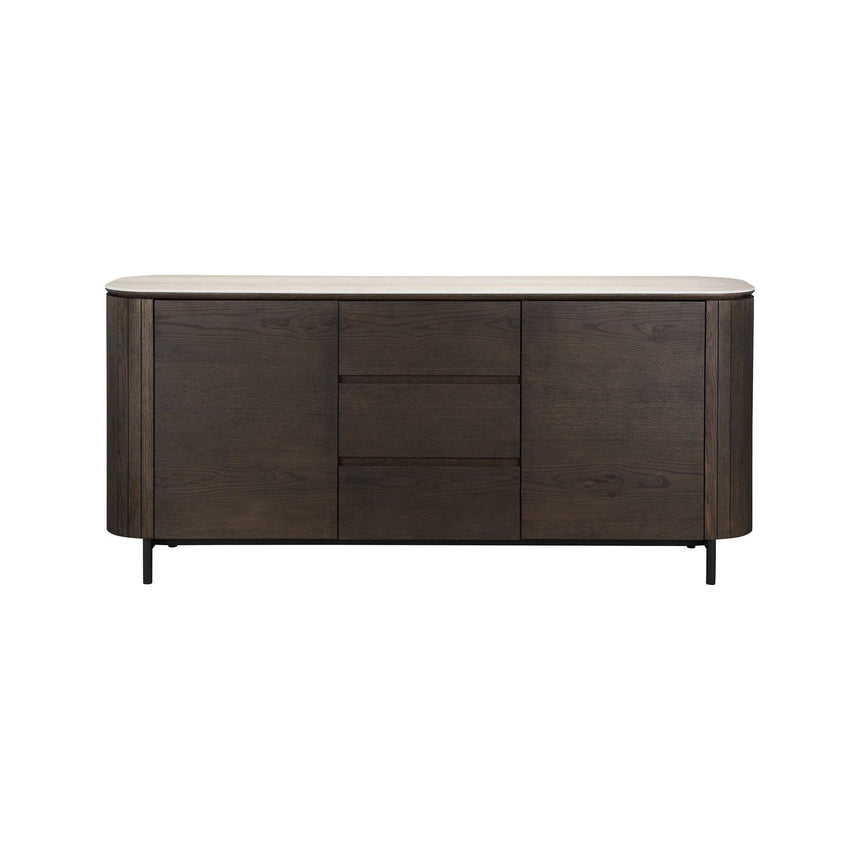 Sideboard Ritz aus Eichenfurnier in dunkelbraun, 179,5x44,5x80 cm von Richmond Interiors – Produktbild 2