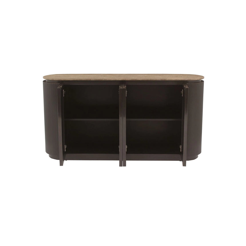 Sideboard Russo 4-Türer in dunkelbraun, 160x40x82 cm von Richmond Interiors – Produktbild 4