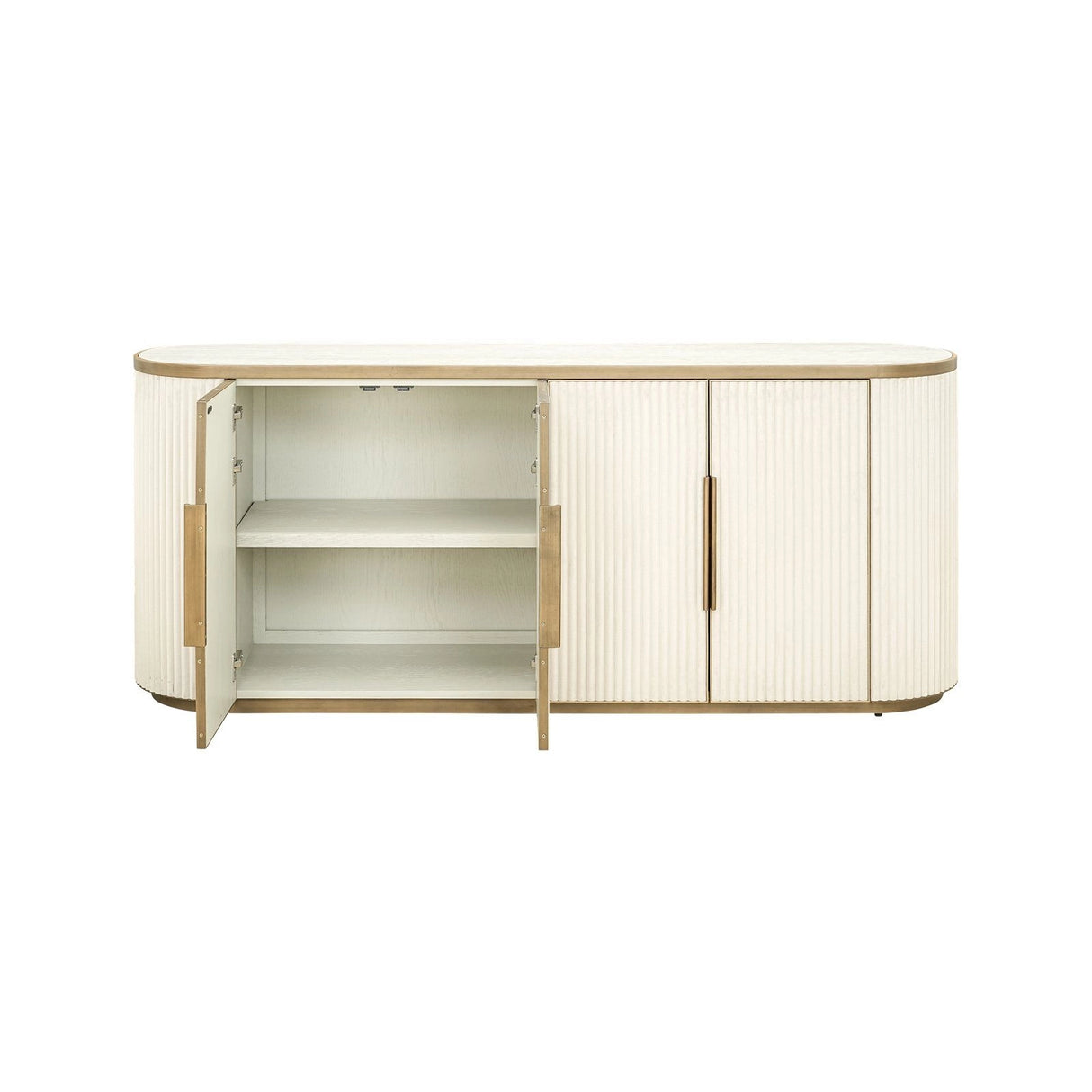 Sideboard Tivoli aus Eichenfurnier und Keramikplatte in weiß, 192x46x80 cm von Richmond Interiors – Produktbild 4