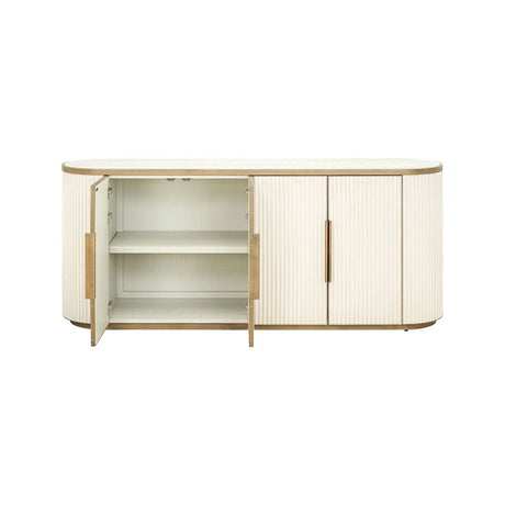 Sideboard Tivoli aus Eichenfurnier und Keramikplatte in weiß, 192x46x80 cm von Richmond Interiors – Produktbild 4