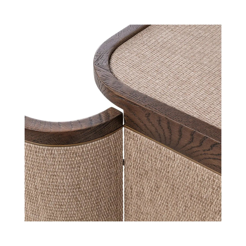 Sideboard Willox aus Eiche und Leinen in beige, 90x45x86 cm von Richmond Interiors – Produktbild 9