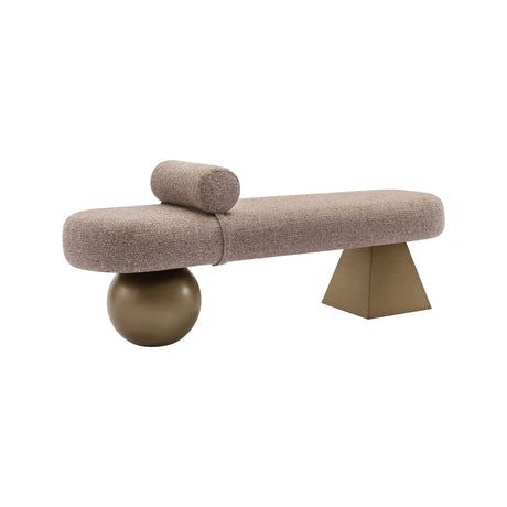 Sitzbank Alexander Jones (Geneva) mit flammhemmendem Bezug in brown tweed, 148x44x43 cm von Richmond Interiors – Bild 1