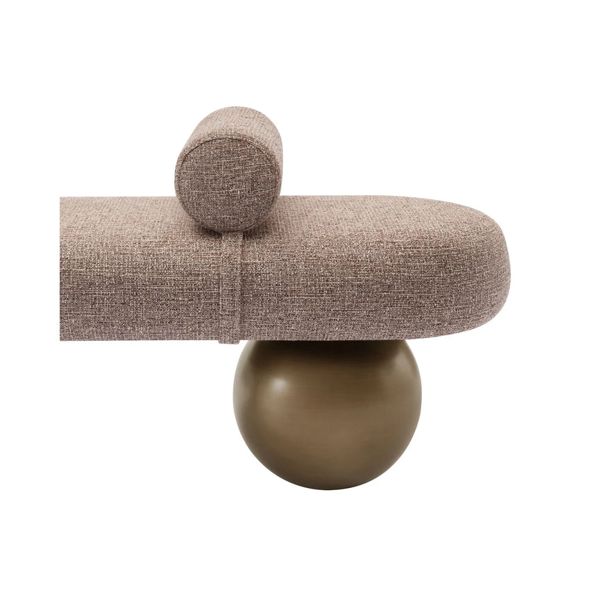 Sitzbank Alexander Jones (Geneva) mit flammhemmendem Bezug in brown tweed, 148x44x43 cm von Richmond Interiors – Bild 6