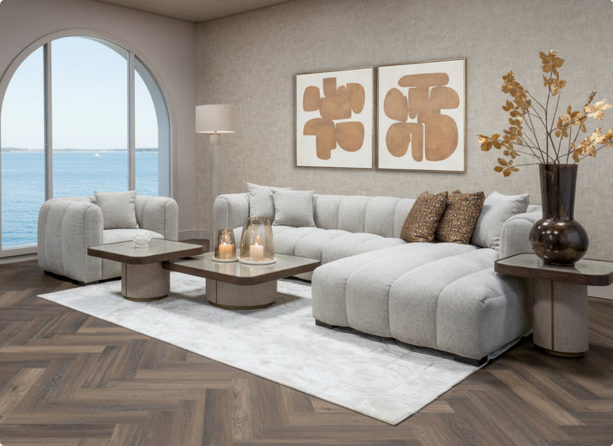 Sofa Novaro mit Loungeelement rechts in natural fancy, 305x190 cm von Richmond Interiors – Bild 2