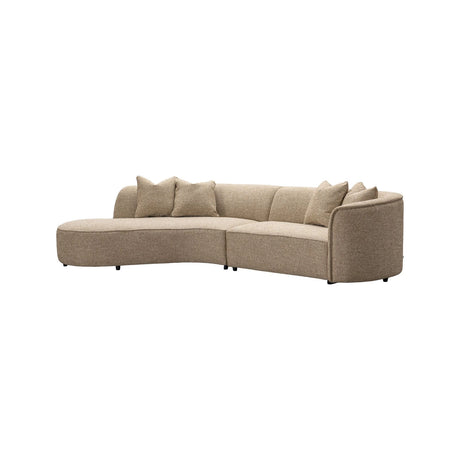 Sofa Romero mit Ottomane links und flammhemmendem Bezug in sand tweed, 303x178 cm von Richmond Interiors – Bild 1