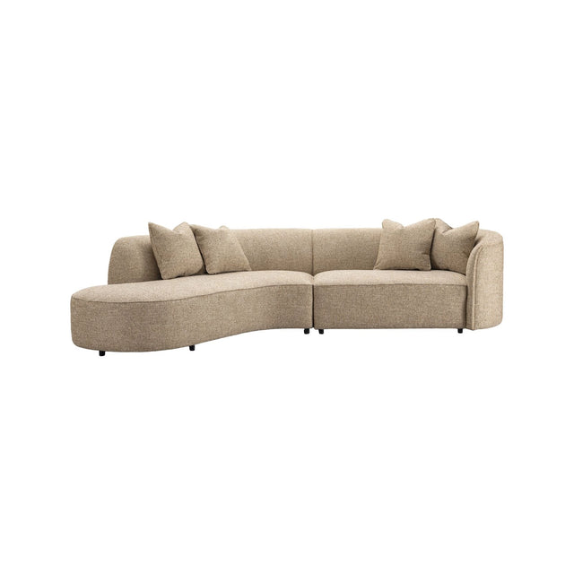 Sofa Romero mit Ottomane links und flammhemmendem Bezug in sand tweed, 303x178 cm von Richmond Interiors – Bild 2