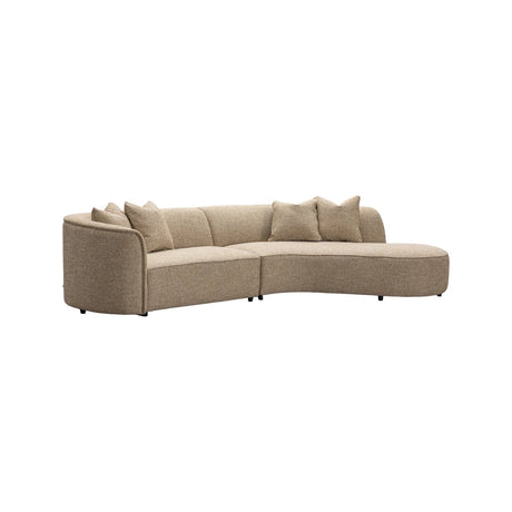 Sofa Romero mit Ottomane rechts und flammhemmendem Bezug in sand tweed, 303x178 cm von Richmond Interiors – Bild 1