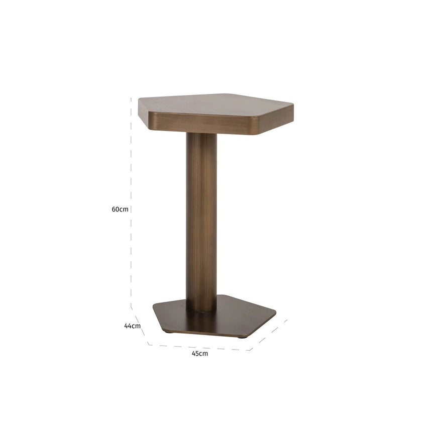 Sofabeistelltisch Hexa in brushed gold, 45x44x60 cm von Richmond Interiors – Bild 5
