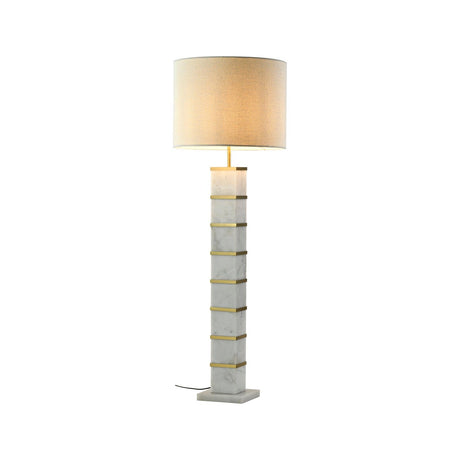 Stehlampe Celinae in weiß aus Eisen und Marmor mit Lampenschirm, 50x50x152 cm von Richmond Interiors – Produktbild 1