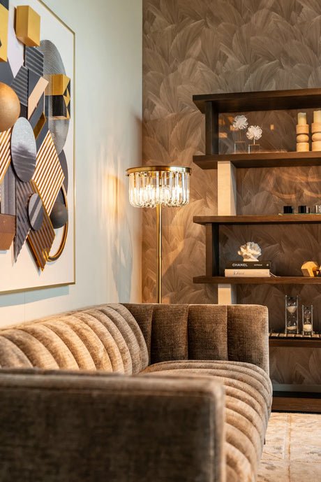 Stehlampe Dagmar in kupfer aus Glas und Marmor, 40x40x150 cm von Richmond Interiors – Produktbild 3