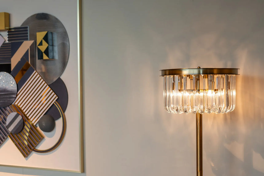 Stehlampe Dagmar in kupfer aus Glas und Marmor, 40x40x150 cm von Richmond Interiors – Produktbild 7