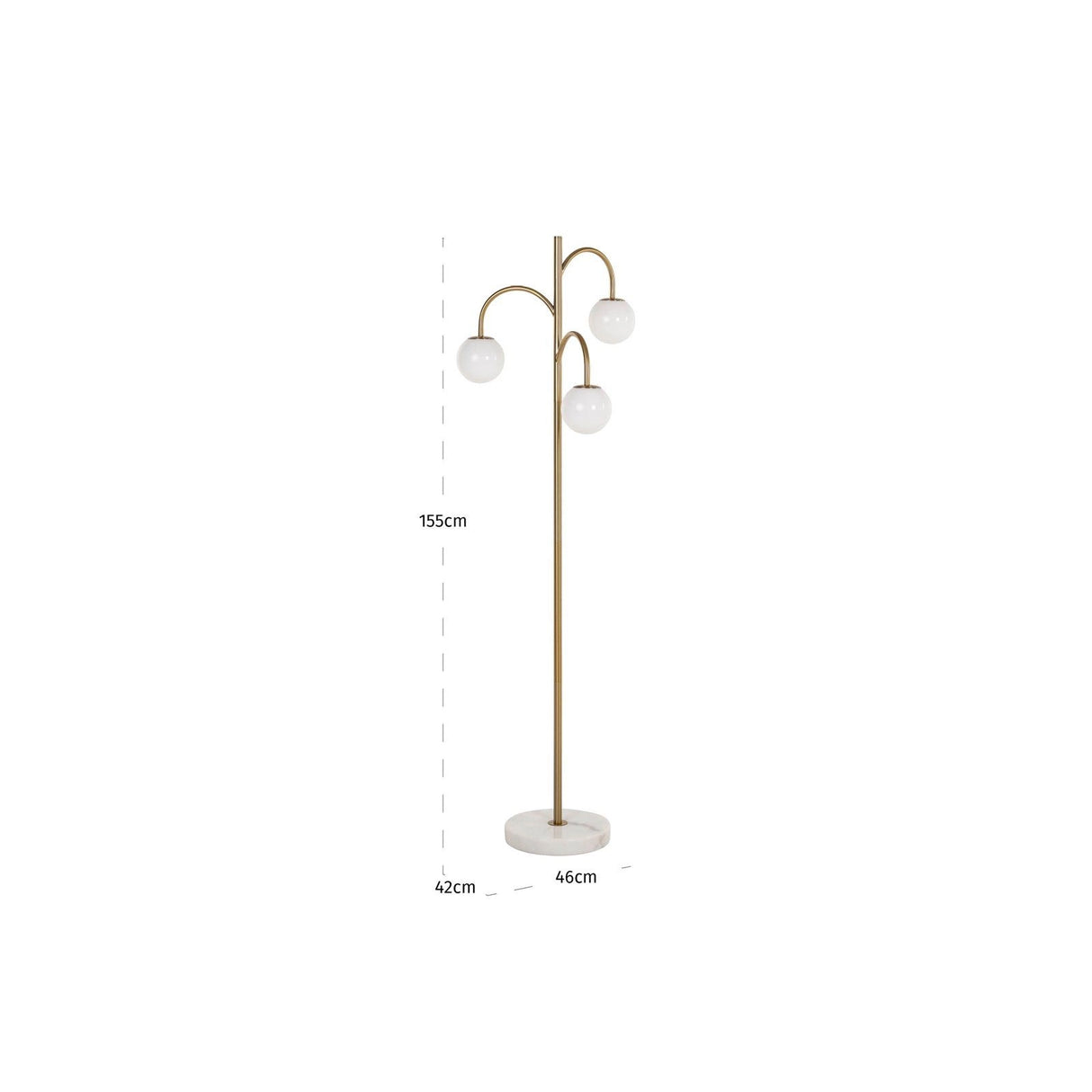Stehlampe Janou in gold aus Marmor und Eisen, 46x42x155 cm von Richmond Interiors – Produktbild 4