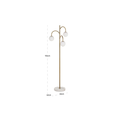 Stehlampe Janou in gold aus Marmor und Eisen, 46x42x155 cm von Richmond Interiors – Produktbild 4