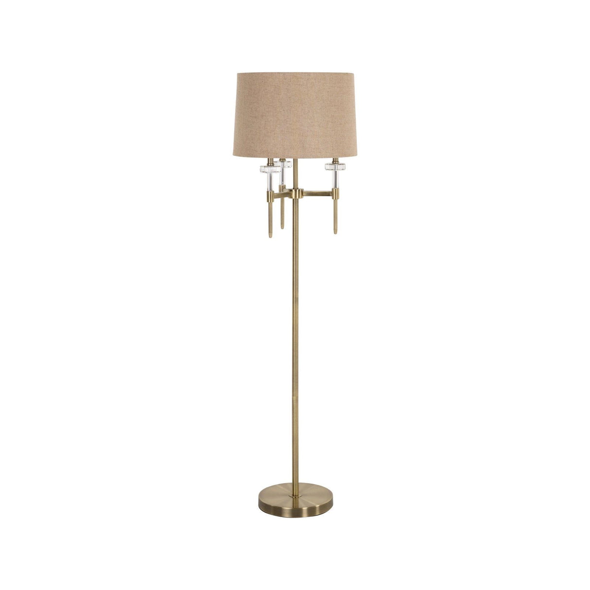 Stehlampe Josie in brushed gold aus Eisen und Kristall, 46x46x161 cm von Richmond Interiors – Produktbild 1