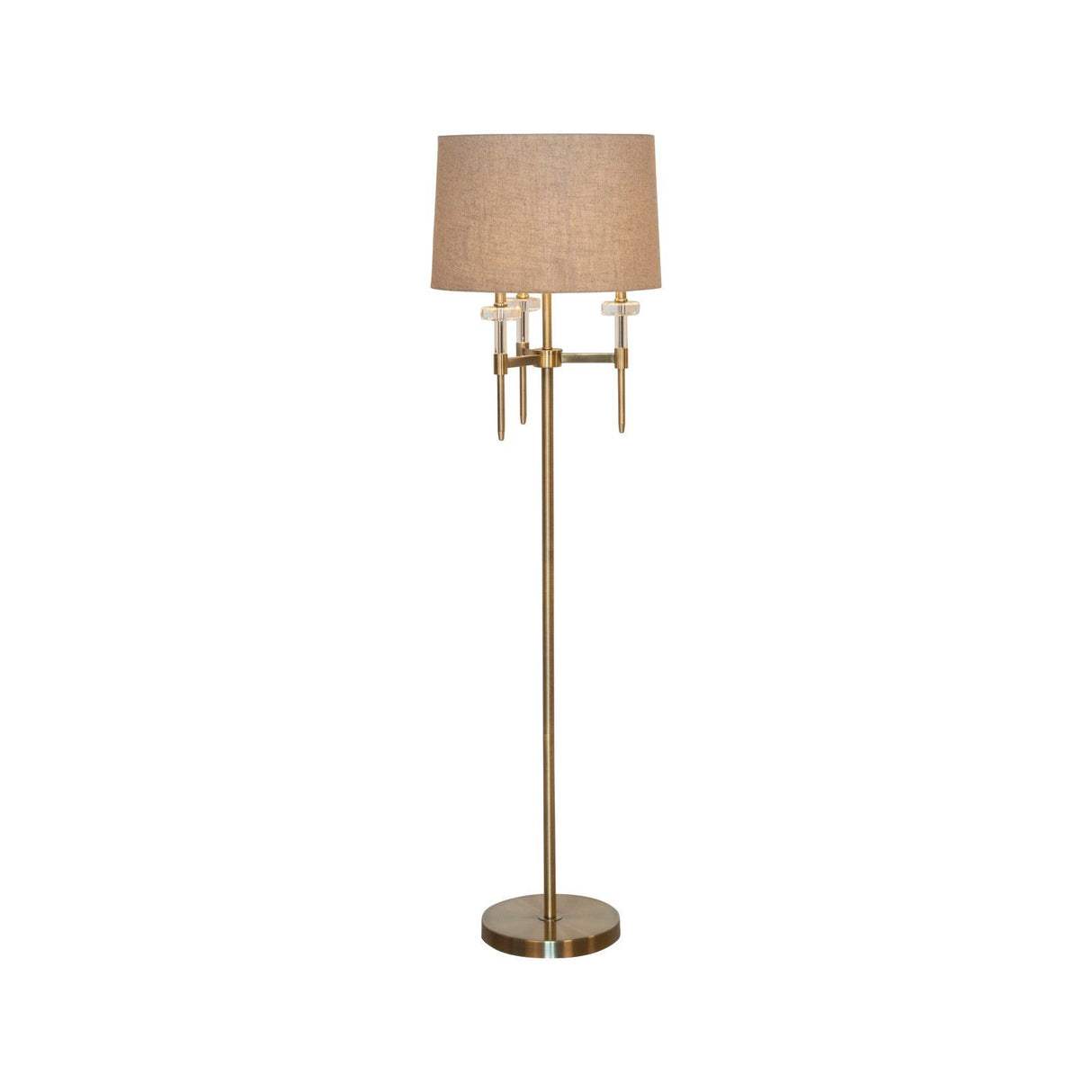Stehlampe Josie in brushed gold aus Eisen und Kristall, 46x46x161 cm von Richmond Interiors – Produktbild 2