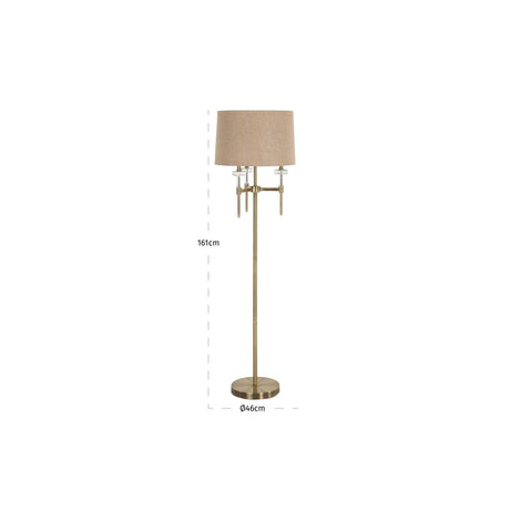 Stehlampe Josie in brushed gold aus Eisen und Kristall, 46x46x161 cm von Richmond Interiors – Produktbild 4