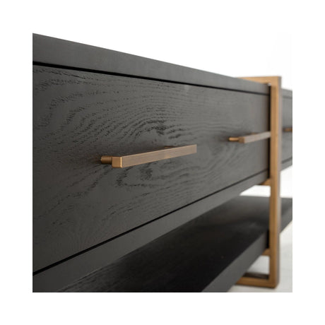 TV-Schrank Cambon aus Eichenfurnier in dark coffee, 240x45x55 cm von Richmond Interiors – Produktbild 2