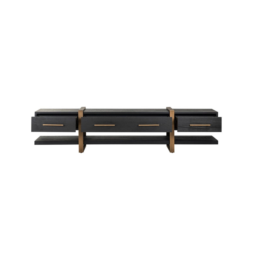 TV-Schrank Cambon aus Eichenfurnier in dark coffee, 240x45x55 cm von Richmond Interiors – Produktbild 5
