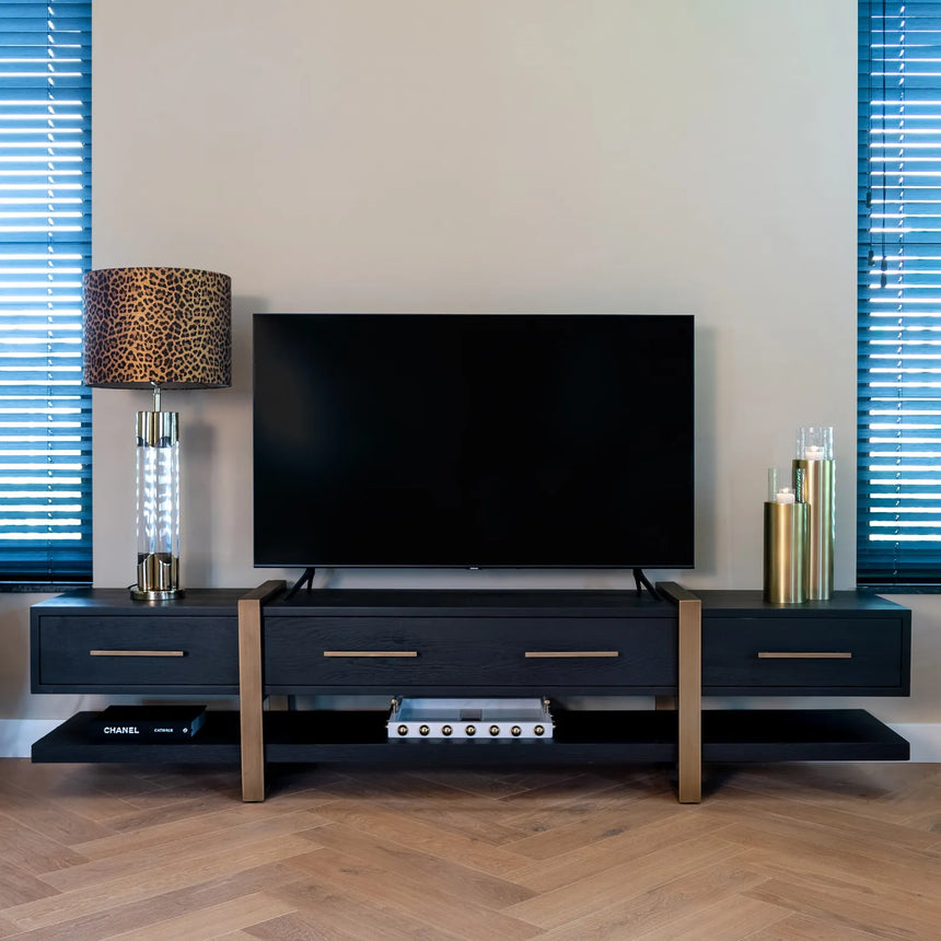 TV-Schrank Cambon aus Eichenfurnier in dark coffee, 240x45x55 cm von Richmond Interiors – Produktbild 8